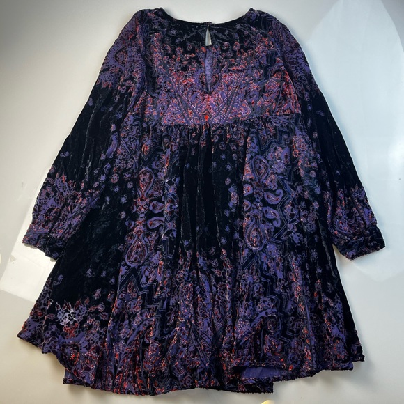 Free People Mirror Mirror Velvet Mini Dress S61-34 - Picture 6 of 6